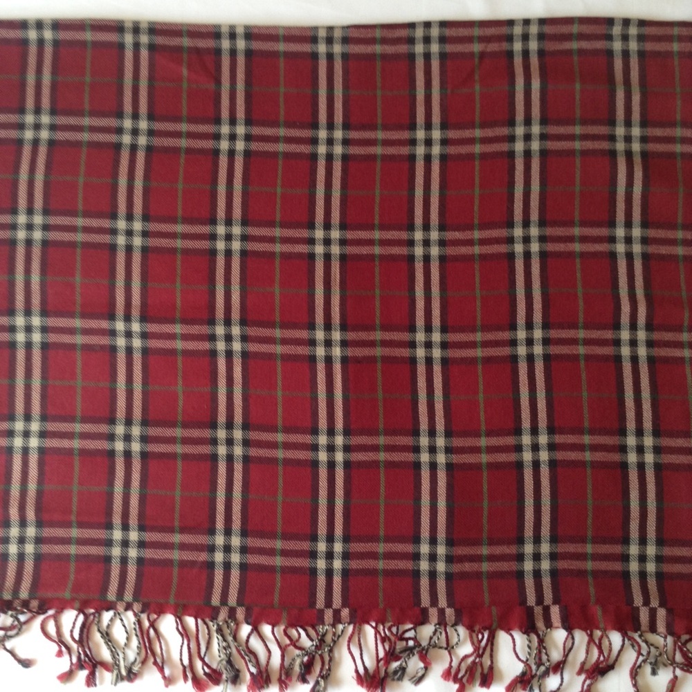 New Cotton-Wool Red-Black Checked Stroll-Scarf